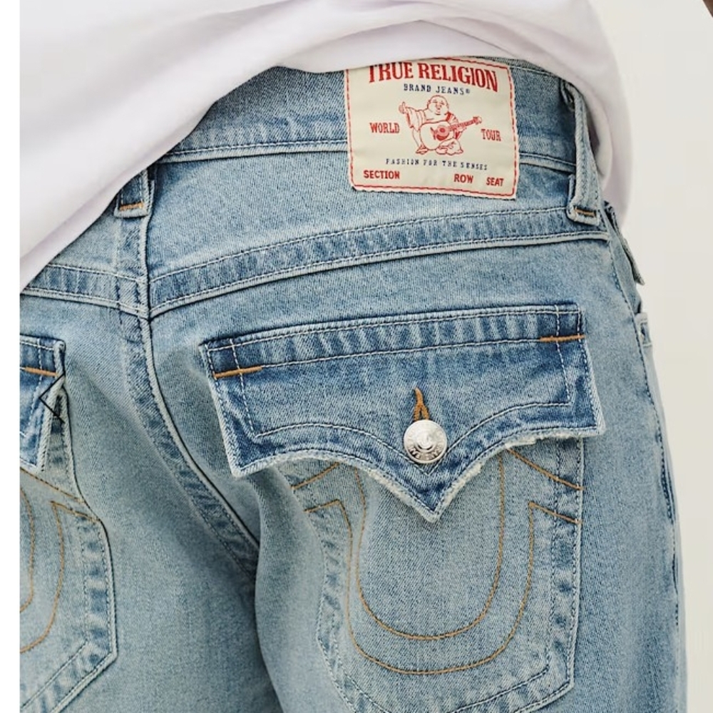True Religion Ricky Straight Men's Jeans Light Blue Size 35/36